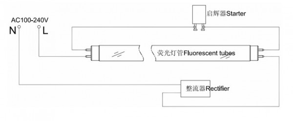 灯管电子镇流器接线图